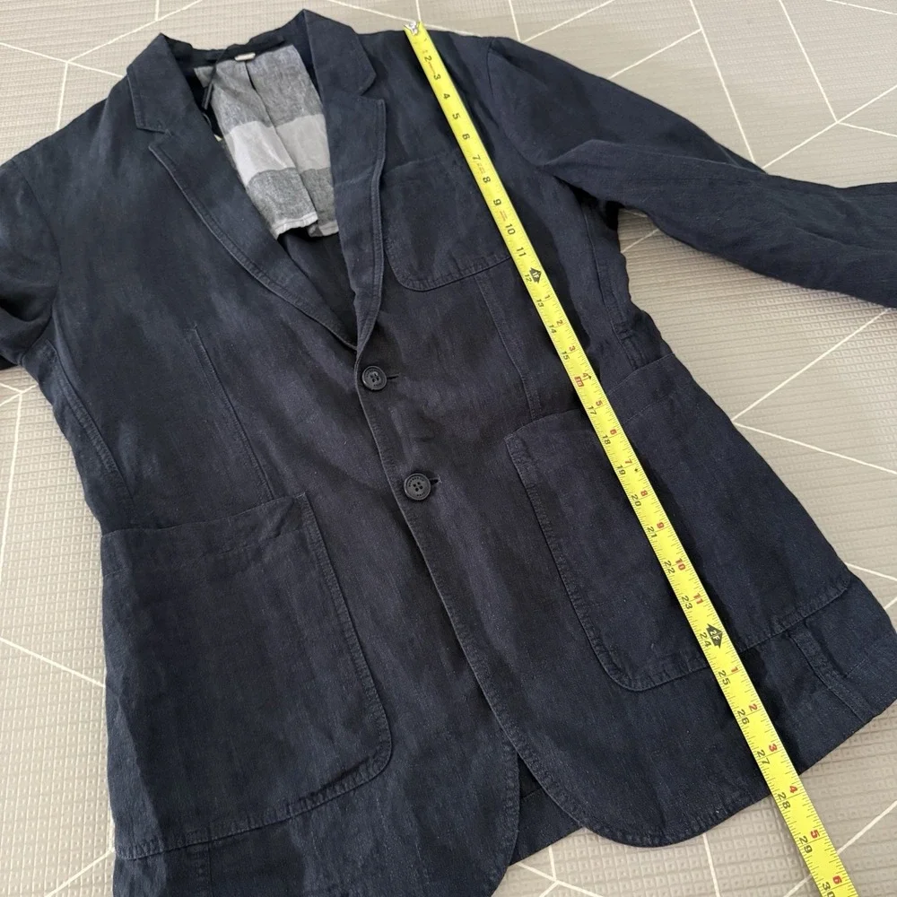 NEW Burberry Brit Linen Blend Casual Blazer Size 46 Navy‎ 2 Button Closure $895